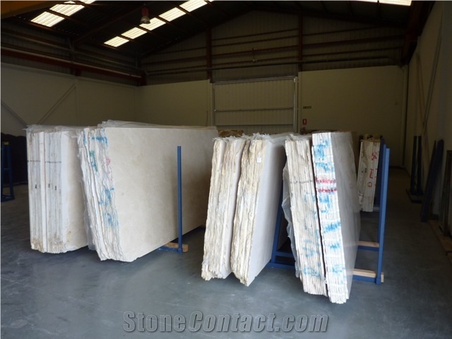 Polished Crema Marfil Commercial Slabs