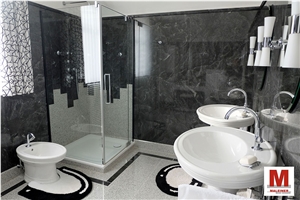 Bathroom Design Bianco Cristal Virginia Black Granite