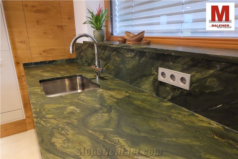 Kitchen Countertop Granit Verde Picasso