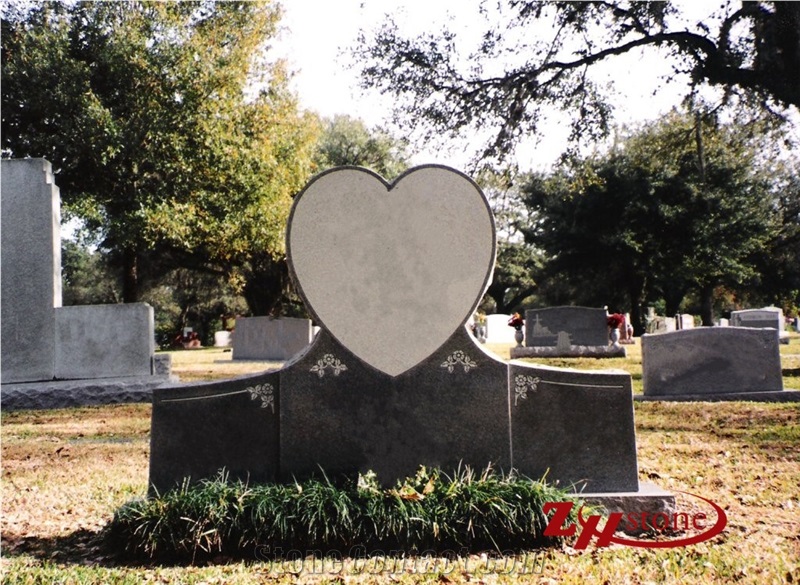 Sesame White Granite Three Hearts Family Monuments