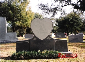 Sesame White Granite Three Hearts Family Monuments