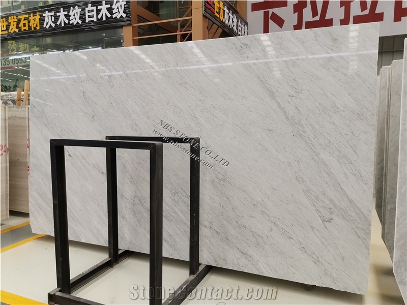 Bianco Carrara Grand Marble Slab Indoor Covering