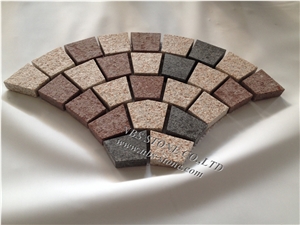 Fan Shaped Outdoor Cube Paver Floor Cover Project