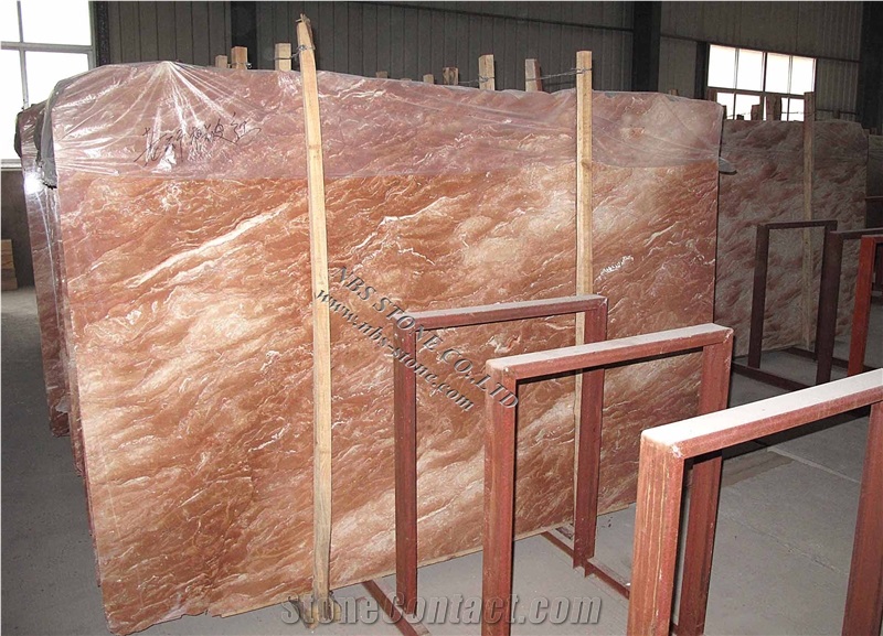 Tea Rose Red Marble Indoor Decoration Tile Cover