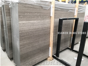 China Grey Wood Grain Marble Slab Factory Price