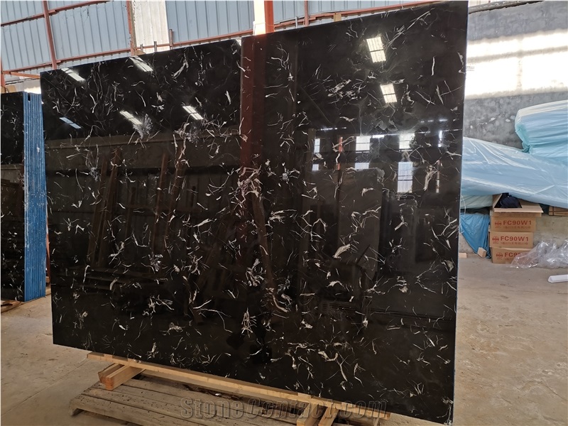 China Black Ice Flower Marble Slabs for Floor Wall