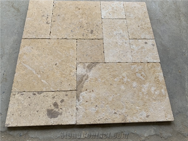 French Pattern Yellow Limestone Floor Tiles