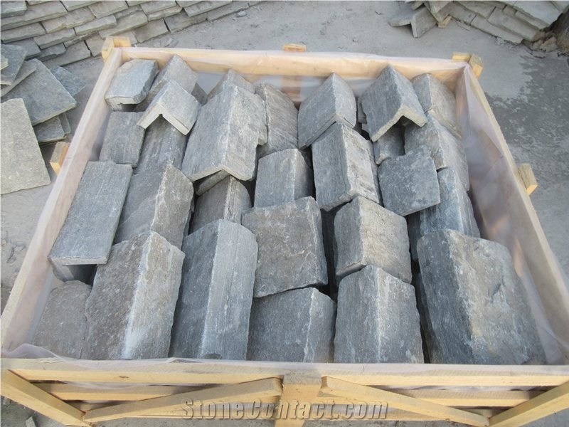 Grey Quartize Castle Loose Stone Panels Corner
