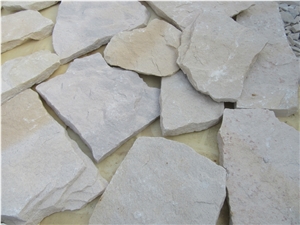White Sandstone Loose Stone Wall Panel and Corner