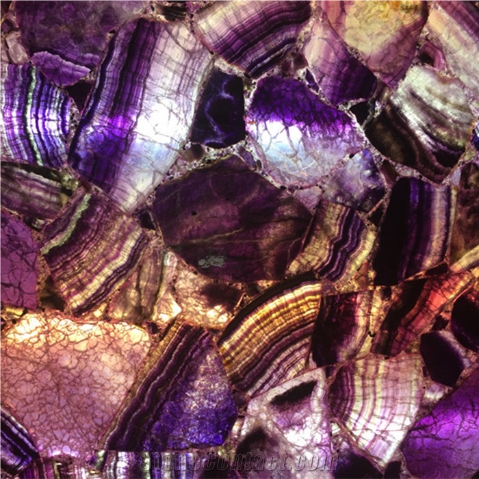 Purple Fluorite Agate,Lilac Amethyst Semiprecious