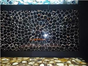 Black Agate Semiprecious Stone Wall Panels