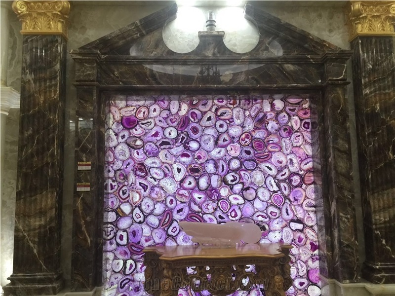 Purple Agate Semiprecious Stone Wall Tiles