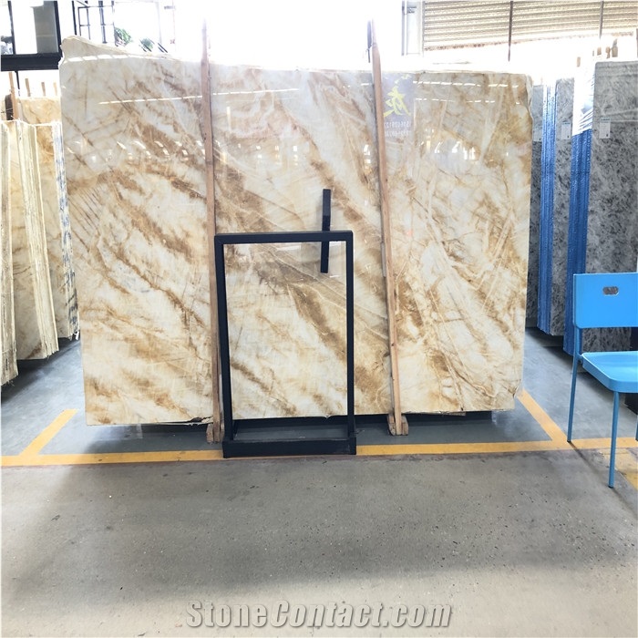 Beach Gold Marble, White Marble, Tile and Slab