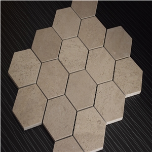 Crema Marfil Marble 3X3" Hexagonal Mosaic Tile