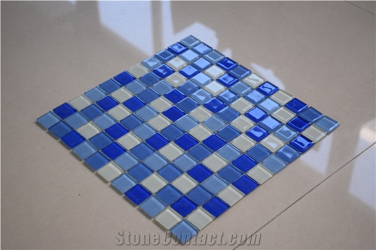 Blue and White Color Glass Mosaics for Sale