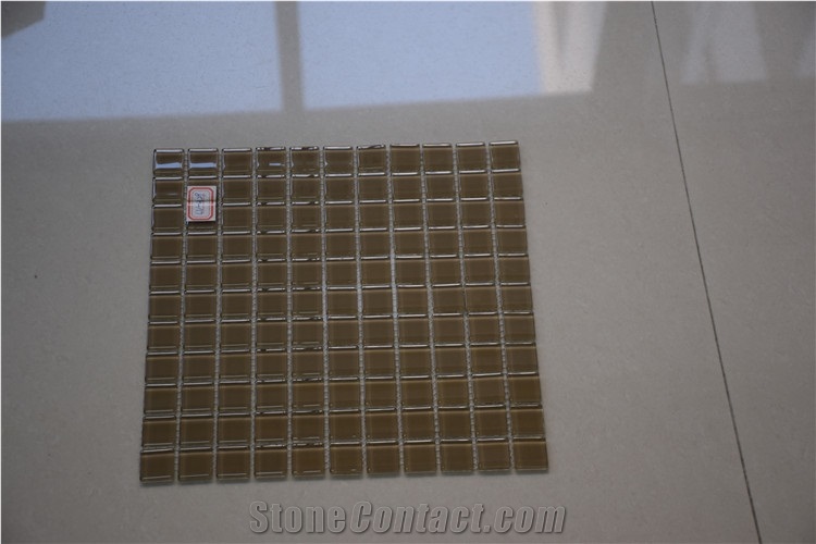 Brown Color Glass Mosaics Square Shape 1x1