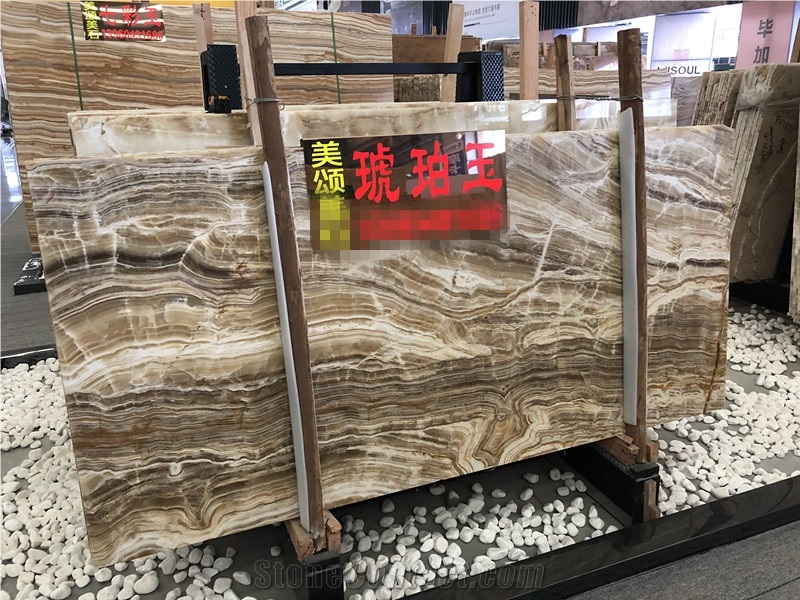 Brown Wood Onyx Jade Floor Tiles Projects