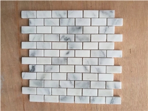 Calacatta Gold Marble 1"X2" Brick  Marble Mosaic Tile