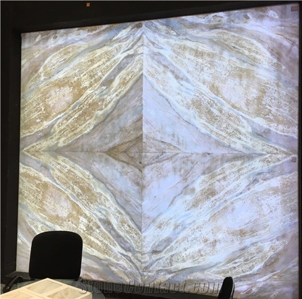 Changbai White Marble Big Bookmatch Backlit Slabs