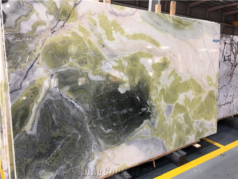 China Dreaming Green Onyx Backlit Walling Slabs