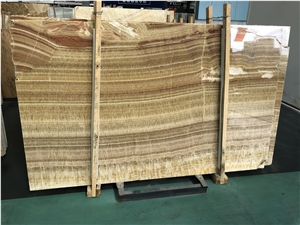 China Honey Onyx Bookmatch Slabs with Backlit