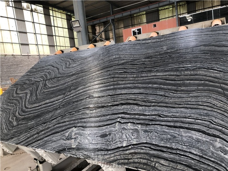 China Kenya Black Marble/Silver Wave Stone Tiles