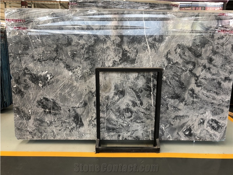 China Polished Grey Marble Bookmatch Walling Slabs