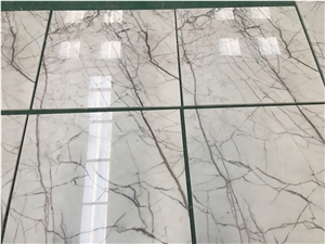 China White Marble Bookmatch Slab/Cut to Size Tile