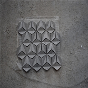 Grey Marble Three Dimensional Water Jet Mosaic Tile