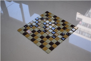 Dark Yellow and Brown Color Shape Glass Mosaics