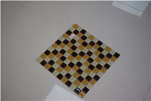 Dark Yellow and Brown Color Shape Glass Mosaics