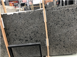 Grey Marble with Black Goose Feather Vein Slabs