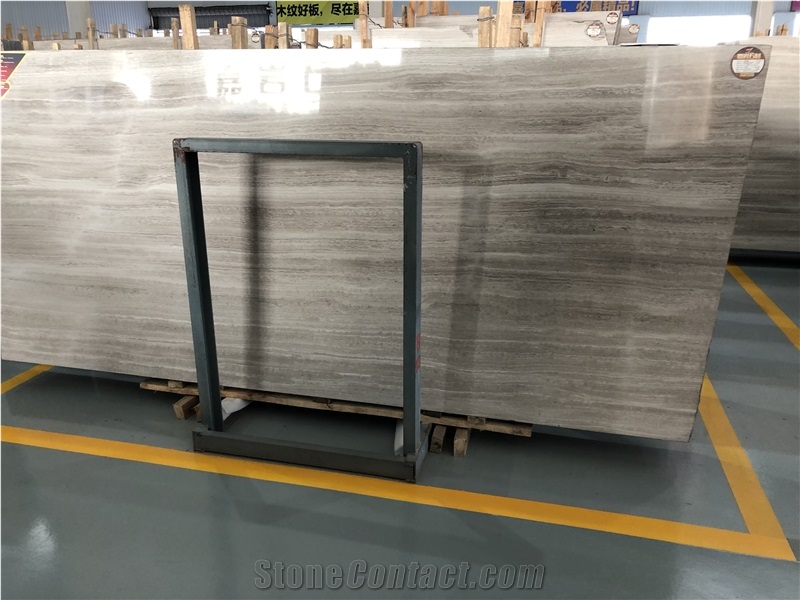 Guizhou Grey Wooden Marble Slab for Floor Covering