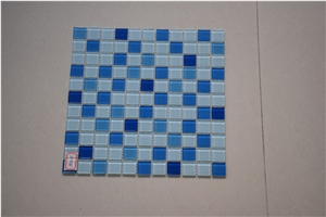 Light Blue Color Glass Mosaic Tile
