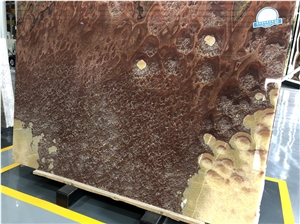 Nature Red Onyx Slab for Lurxry Decoration