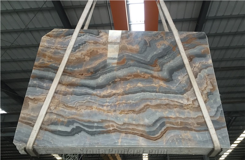 Polished Brown Marble Slab for Wall Cladding