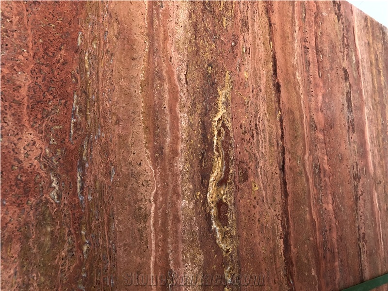 Polished Red Travertine Wall&Floor Covering Slab