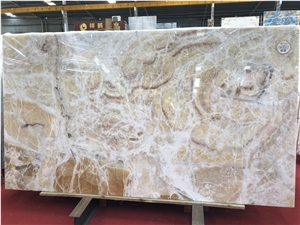 Rainbow Onyx Bookmatch Slabs For Wall Covering