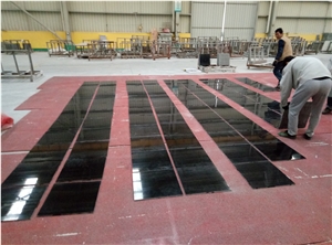 Royal Black Wood Marble Tiles for Floor Covering