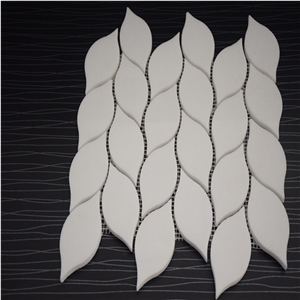 Thassos White Leaves Shape Water Jet Mosaics