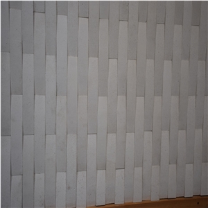 Thassos White Marble 3D Bread Water Jet Mosaic Tile