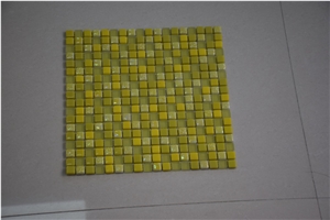 Yellow Color Square Shape Glass Mosaics for Sale