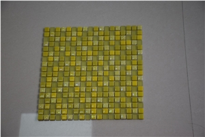 Yellow Color Square Shape Glass Mosaics for Sale
