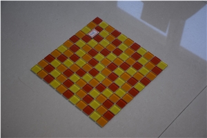 Yellow Orange Red Three Colors Square Glass Mosaic