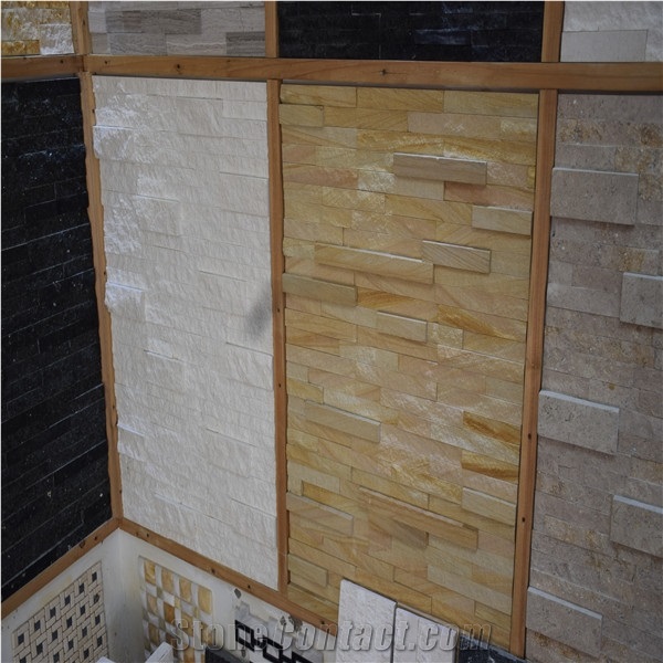 Yellow Split Faced Marble Mosaics Direct Sale
