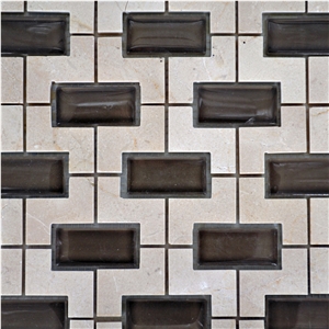 China Beige Marble Mosaic for Wall Application