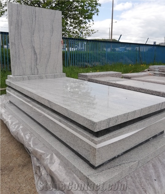 New Design Europe Upright White Granite Tombstone