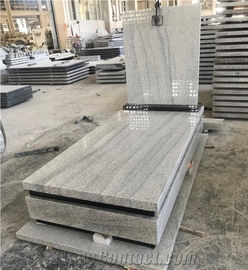New Design Europe Upright White Granite Tombstone
