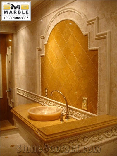 Indus Gold Marble Bathroom Design