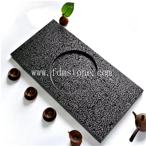 Black Granite Tea Tray Tea Board